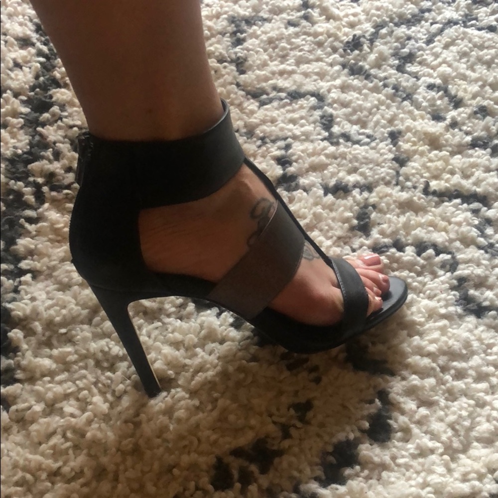 Calvin Klein black strappy heels size 7.5